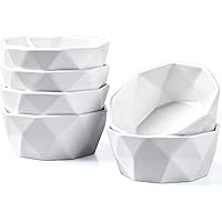 Ramekins 8 oz, Delling Creme Brulee Ramekins, Porcelain Ramekins Oven Safe, Geometric Style Ramekins for Baking Souffle, Ice 