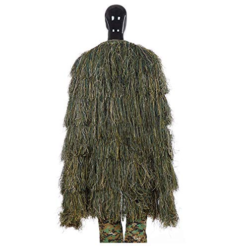 WJ Geely Clothing,Ghillie Suit Camouflage Cloak Camo Birdwatching Poncho Leaf Leaves Sniper Set Yowie Clothes,for Cs Woodland Games Army Adult 3D Outdoor Encryption Reinforcement - Thumbnail 2
