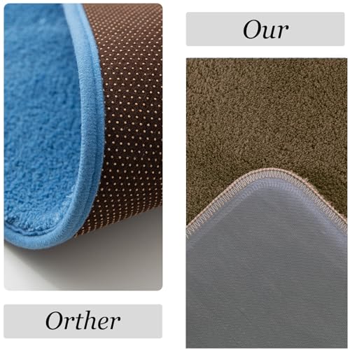 HANDYTOOLINC BATHROOM RUGS MAT 24″X59″NON SLIP THICK BATH MAT SOFT SHAGGY BATH RUG ABSORBENT BATHROOM CARPET PLUSH RUNNER RUG MACHINE WASHABLE BATH MATS FOR BATHROOM SHOWER, BATHTUB (CAMEL,24″X59″)