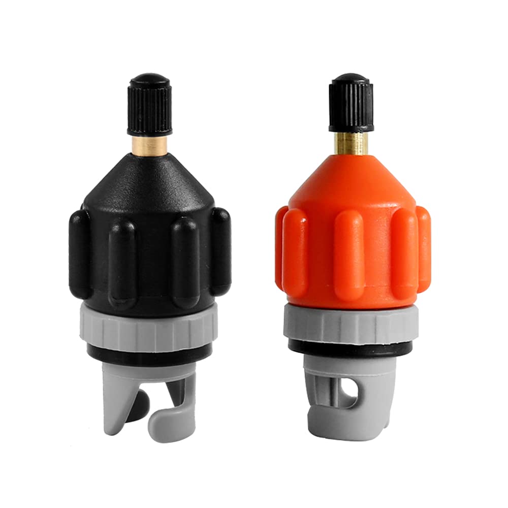 Photo 1 of HEYTUR Inflatable Boat SUP Pump Adaptor Standard Schrader Conventional Air Pump Air Valve Adapter Spoke Plate Attachment (Black + Orange)