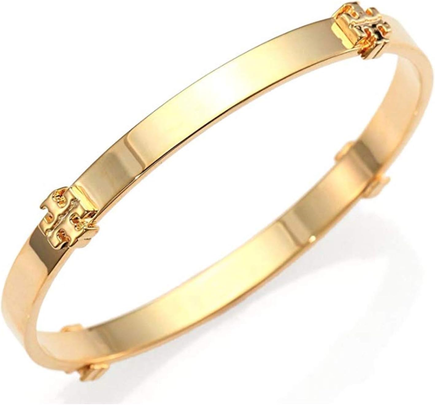 Tory Burch Logo Bangle Bracelet Gold, 2 1/2" diameter Clothing