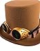 Forum Novelties Unisex-Adult's Standard Steampunk Hat W/Goggles-Brown, Multi