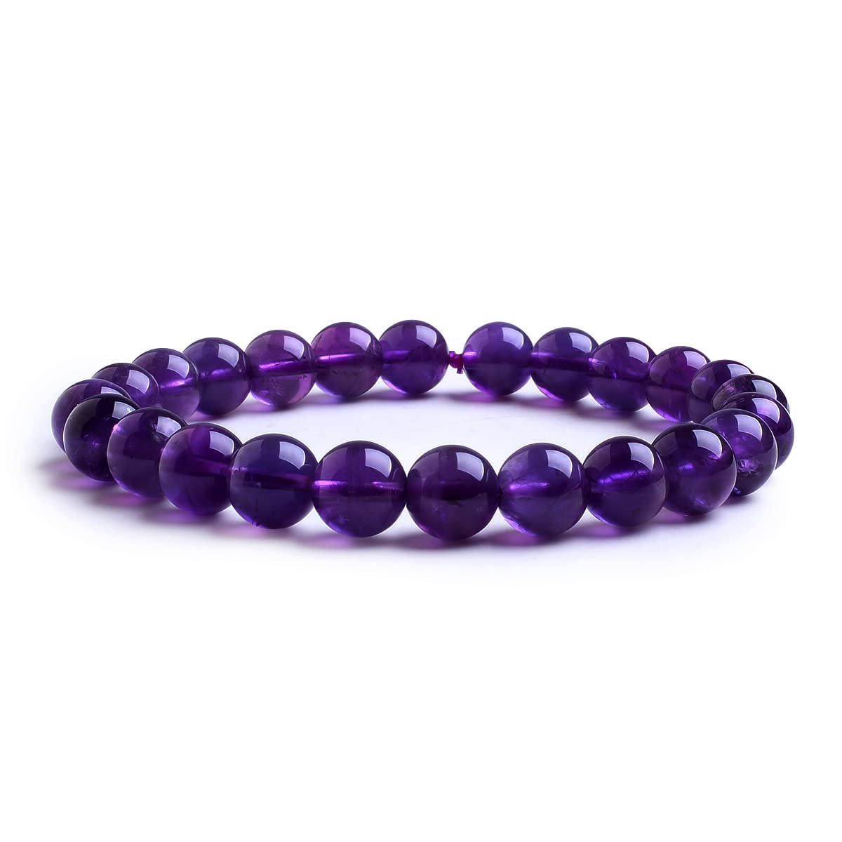 Candyfancy Natural Gemstone Healing Birthstone Bracelet Beads 8MM Semi Precious Stone for Women Men Unisex Stretch 6-7.5 Inch (Lava Rock Stone)