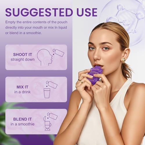 MEGNETA Liposomal Glutathione Supplement – 500mg Glutathione with PQQ, CoQ10 & Vitamin C – High Absorption Antioxidant for Immune & Energy Support – Grape Flavor, 30 Pouch