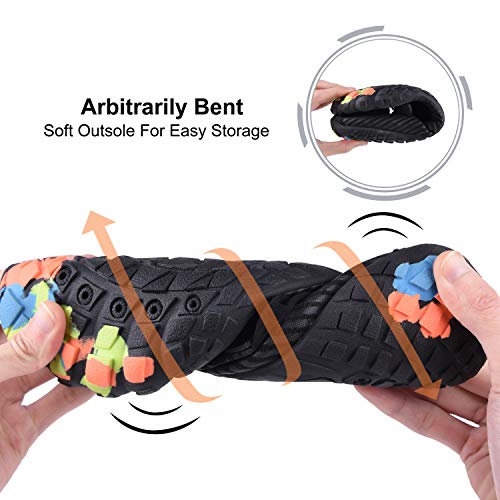 Water Shoes Barefoot Quick-Dry Aqua Yoga Socks Slip-on for Men Women Black 9 M US Women/8 M US Men