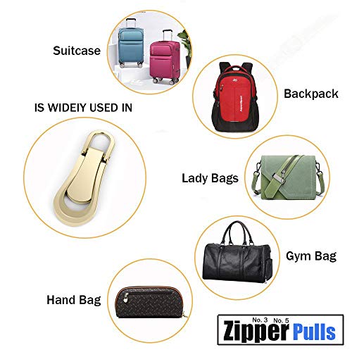 Zipper Pulls #5#3 8PCS - 4 Colors Metal Zipper Fixer Repair Replacement Pullers Metal-Plated Kits Zipper Sliders Zipper Pullers for Backpack Suitcase Jacket Bags Coat by FENGWANGLI - Thumbnail 3