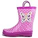Girls Pink Butterfly Polka-Dot Rain Boots - Size 9 (Toddler)