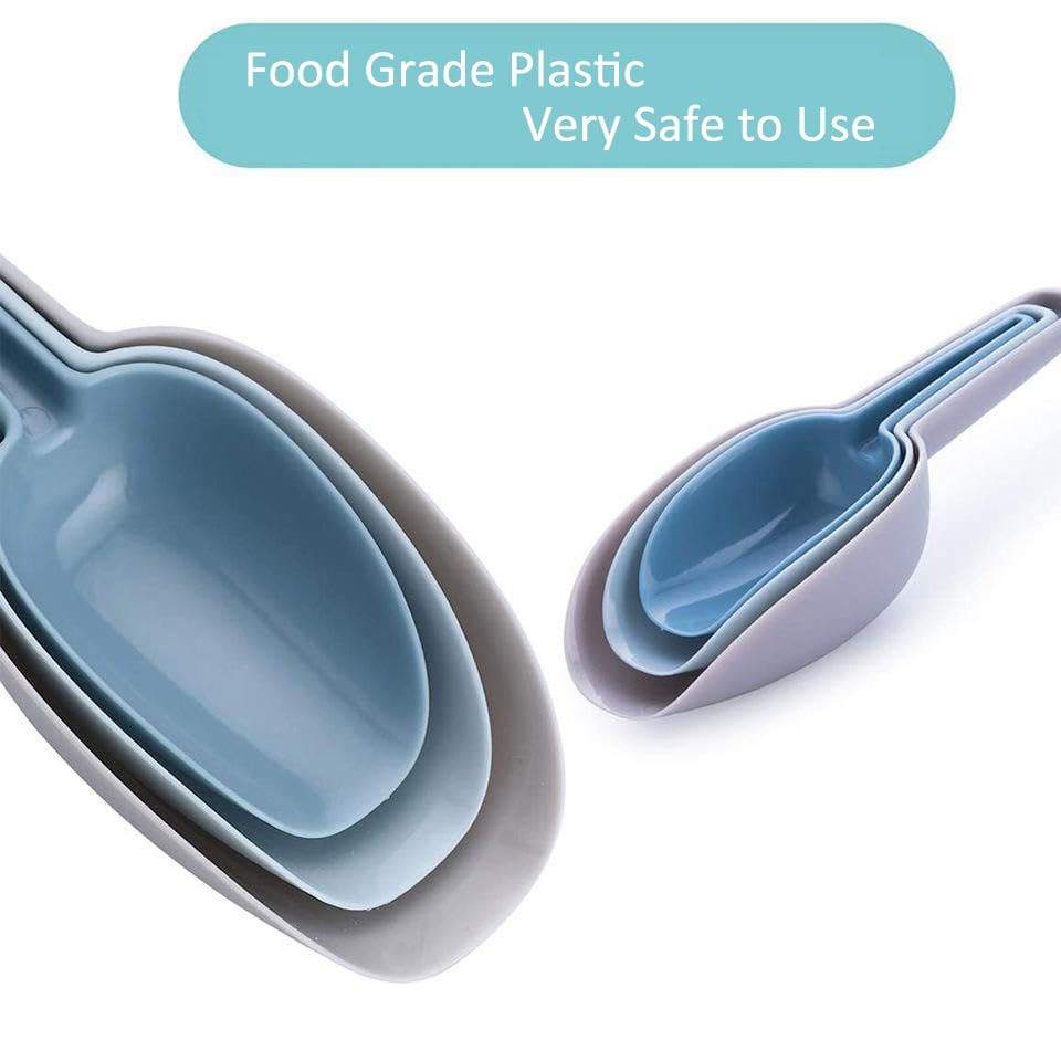 AZOFIA Set of 3 BPA-Free Plastic Ice Scoops (50ml, 100ml, 150ml) - Shatter-Resistant, Dishwasher Safe for Ice, Flour, Pet Food