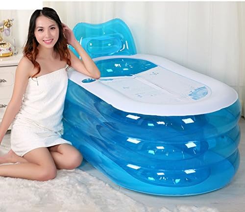 Adult thickening folding tub/Plastic bath barrel/Bath tub-Blue version A 130*70*70CM