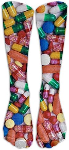 Pill Tablet Capsule Knee Socks Cute Smooth Travelers Compression Socks