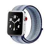 Winmy Sport Loop Band Compatible with Apple Watch 38mm, Lightweight Breathable Woven Nylon Replacement Strap for iWatch Series 3 2 1 - Purple Blue Stripe