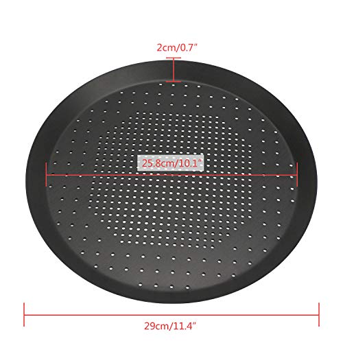 Pizza Pan with Holes, Segarty 10 inch Pizza Crisper Cooking Pan with Coating, Thickened Steel Pizza Tray for Oven, Round Perforated Baking Pan for Home & Restaurant Kitchen Cooking Tool