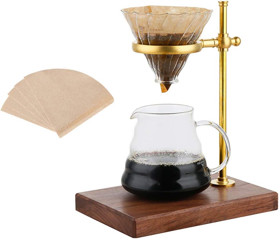 Brass Coffee Dripper Stand, Glass Coffee Maker, Hand Drip Coffee Set