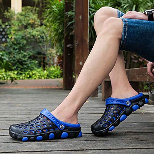 Cyiecw Unisex Breathable Garden Clogs Outdoor Walking Slippers Anti-Slip Beach Shower Sandals (9 US Women / 7 US Men, Blue)