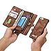 Wallet Phone Case Card Holder Detachable Magnetic Slim Case with Zipper Storage , Brown , For 4.7 inches (iPhone 6/6S)