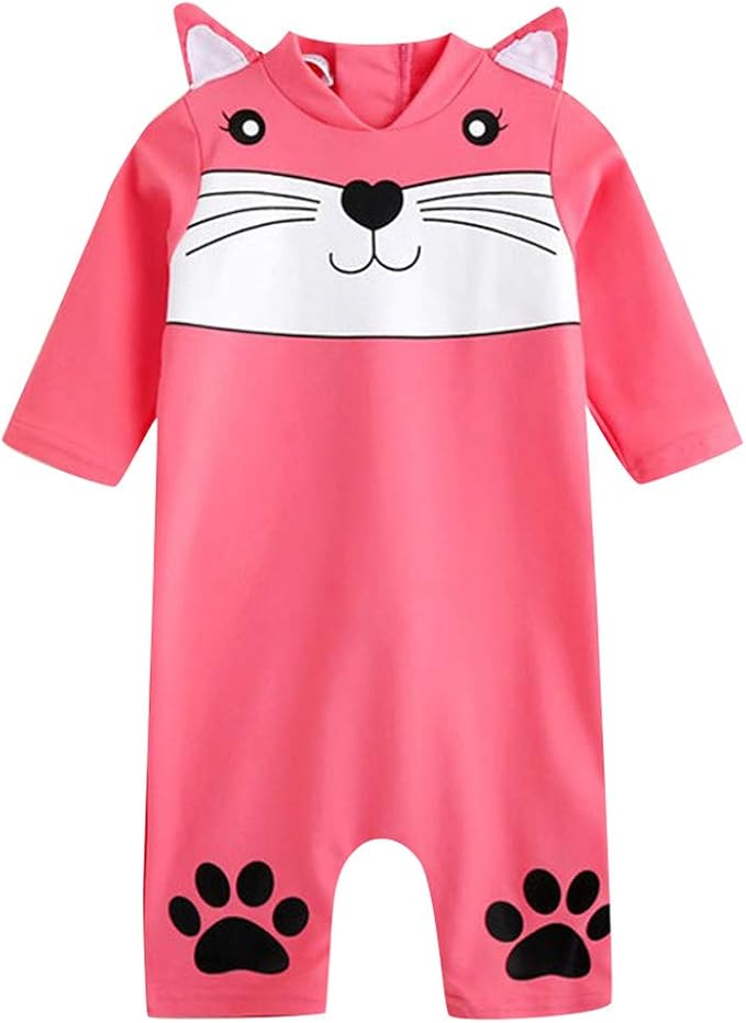 Amazon Co Jp 子供水着 長袖 可愛い ベビー水着 男の子 女の子 スクール水着 キッズ 日焼け止め ワンピース水着 ラッシュガード スイムウェア 動物柄 プリント キッズ水着 女児 男児 スイミングウェア 赤ちゃん 競泳 幼児用 ビーチ 海水浴 服 ファッション小物