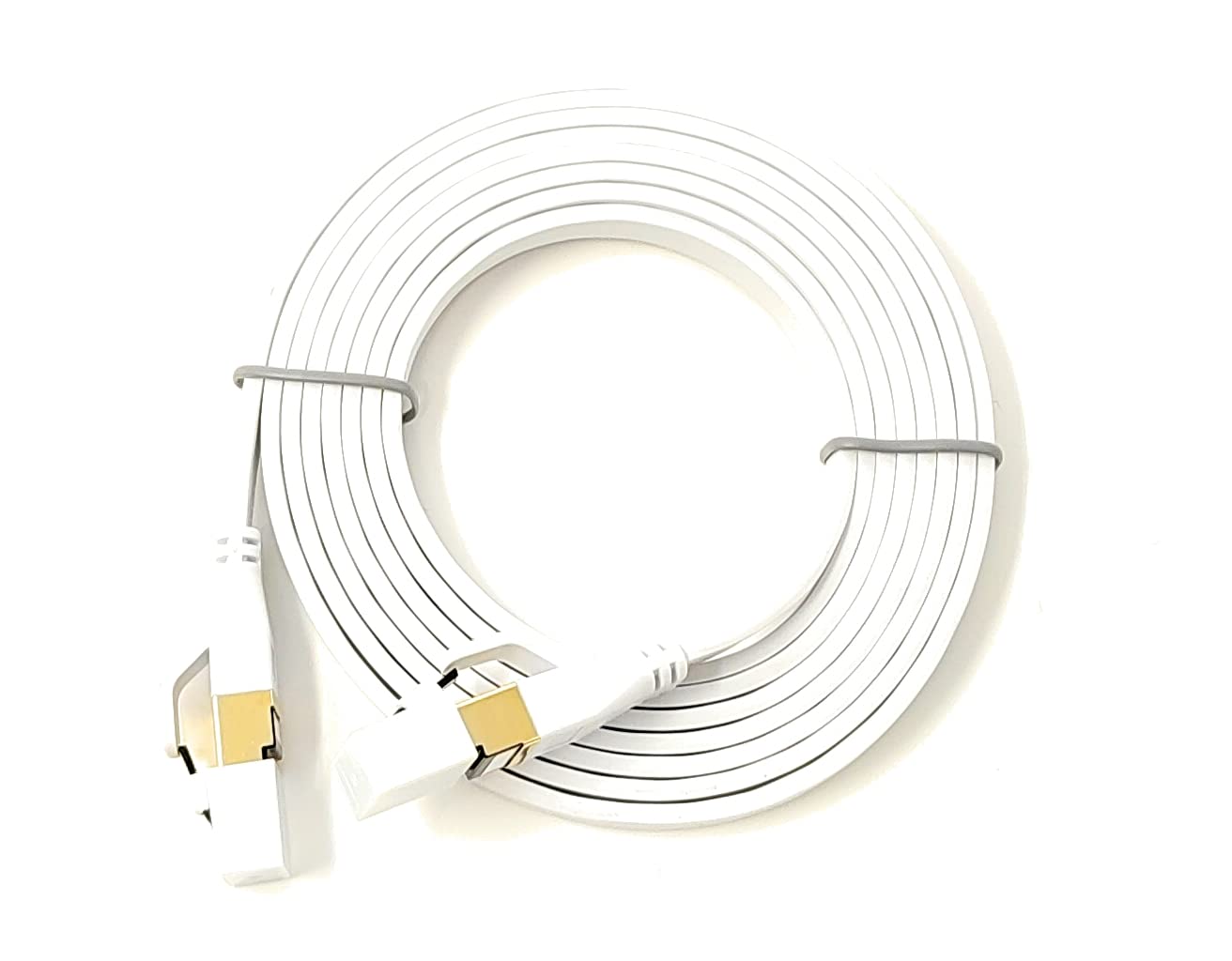 Maincore 3m CAT8 Flat Ethernet Cable SSTP Shielded 2000MHz 40Gbps High Speed, Lan Network Internet Modem Cord, RJ45 Gold Plated Connectors (3m, White)