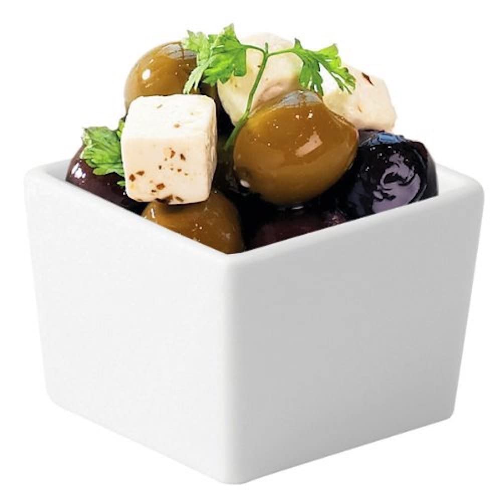 Utopia Anton Black Deep Square Dish 2.5" / 6.5cm - x6 - Presentation Dishes, Condiment Dishes, Olive Bowls