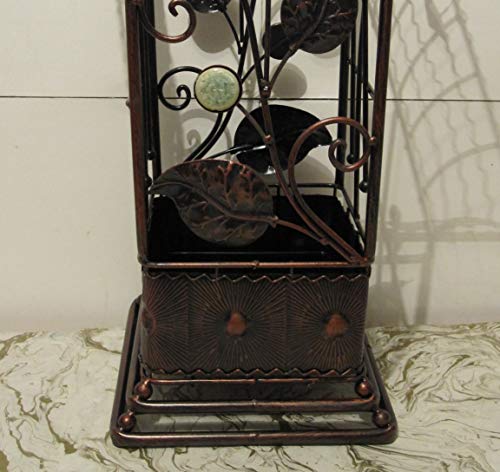 Square Metal Wrought Iron Umbrella Holder Stand, Antique Style Look
