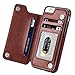 UEEBAI Case for iPhone 6 Plus 6S Plus, Luxury PU Leather Case with [Two Magnetic Clasp] [Card Slots] Stand Function Practical Soft TPU Case Back Wallet Flip Cover for iPhone 6 Plus/6S Plus - Brown