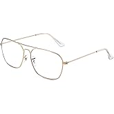 JM Aviator Blue Light Blocking Computer Glasses, Square Eye Protect Video Eyeglasses Anti Glare Men Women