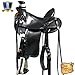 HILASON 15 in Western Horse Wade Saddle Leather Ranch Roping Blackthumb 1