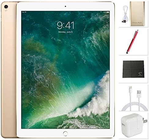 Apple iPad Pro 12.9 inch Wifi + Cellular, 2017 model - 64GB Gold + USA Warehouses Accessories Bundle MQEF2LL/A