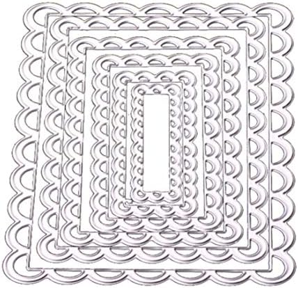 Cutting Dies Christmas, Lace Rectangle Metal Cutting Dies Card Making Scrapbooking Stencils Album Paper Card Craft Embossing DIY Decorative Background