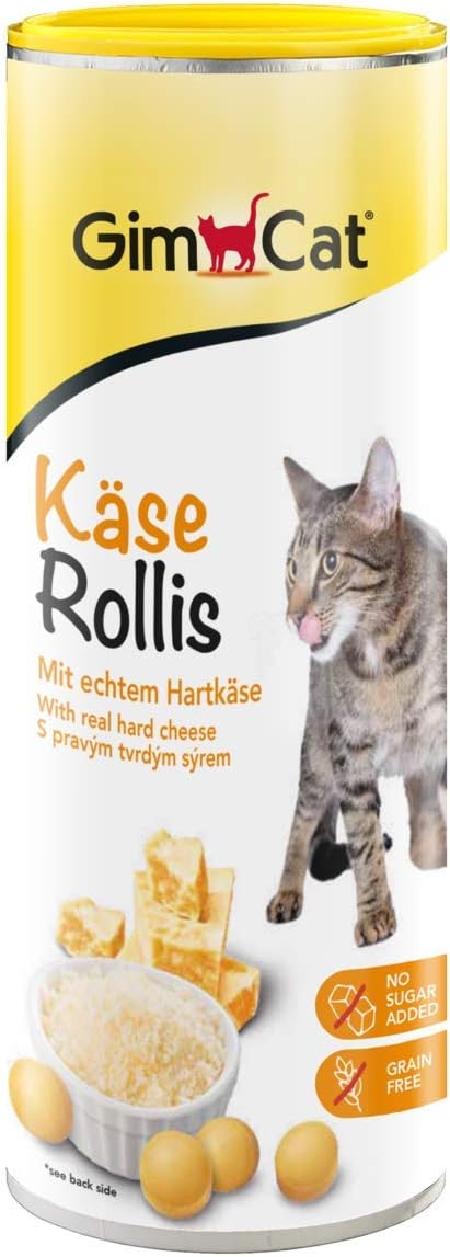 GimCat Katzen Käse Rollis 425g Katzensnack, Katzenleckerlie Belohnung