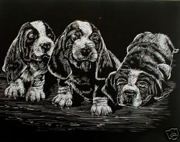 WASO-Hobby - 4er Scrapy Kratzbilder Set - Tierkinder-Motive / Silber 'Postkartenformat'