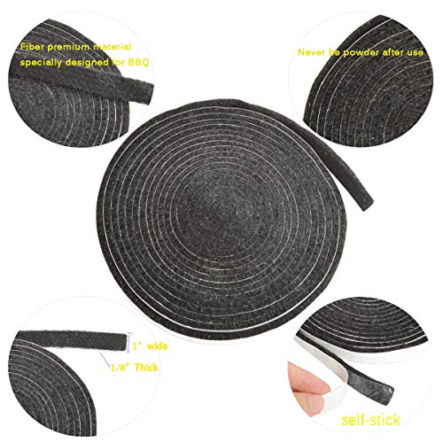 onlyfire Hi Temp BBQ Smoker Gasket Self Stick, 15 FT, Fits for Kamado