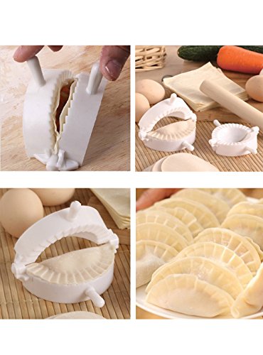 OAIMYY Kitchen Tool Plastic Pastry Dough Pie Meat Filling Press Dumpling Maker Mold (White-3Pcs)