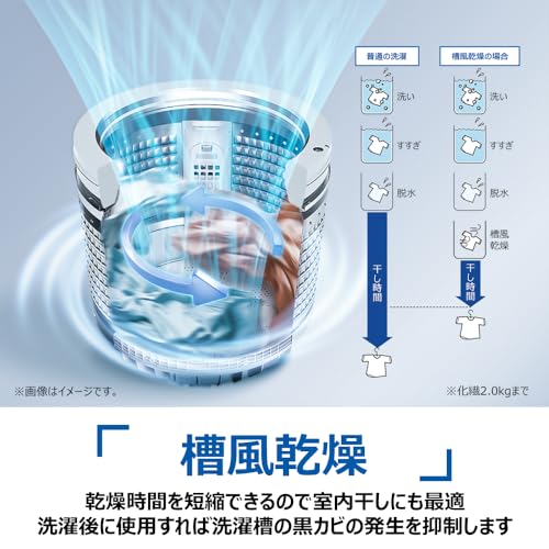 Haier JW-HS61D(W), White, Washing Capacity 13.3 lbs (6 kg), Fully Automatic Washing Machine, Tank Cleaning, Tank Air Drying, Rush Course, Wrinkle Care Dehydration, High Concentration Cleaning