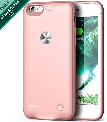 iPhone 6 Plus/6s Plus Battery Case, Smiphee 3600mAh Portable Charging Case for iPhone 6 Plus& 6s Plus (5.5 inch) Extended Charger Case (Rose Gold)
