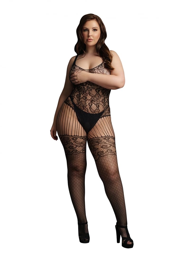 SHOTS Lace and Fishnet Bodystocking