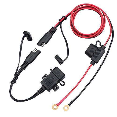 EEEKit 12V/24V 2.1A Motorcycle SAE to USB Phone GPS Charger Cable Adapter Inline Fuse Waterproof for iPhone/iP