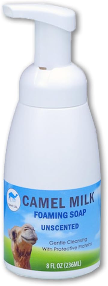 Camel Life/Camel Milk Foaming Soap – Unscented/organic antimicrobial restorative nutrient cleansing soap/Coconut, Jojoba Oils/Foam Pump bottle – 8 Fl Oz