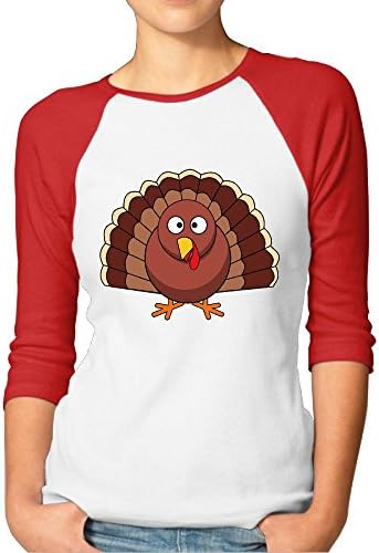 GeelongLin Lady Thanksgiving Turkey Printing 3/4 Raglan Shirts Woman Baseball Jerseys