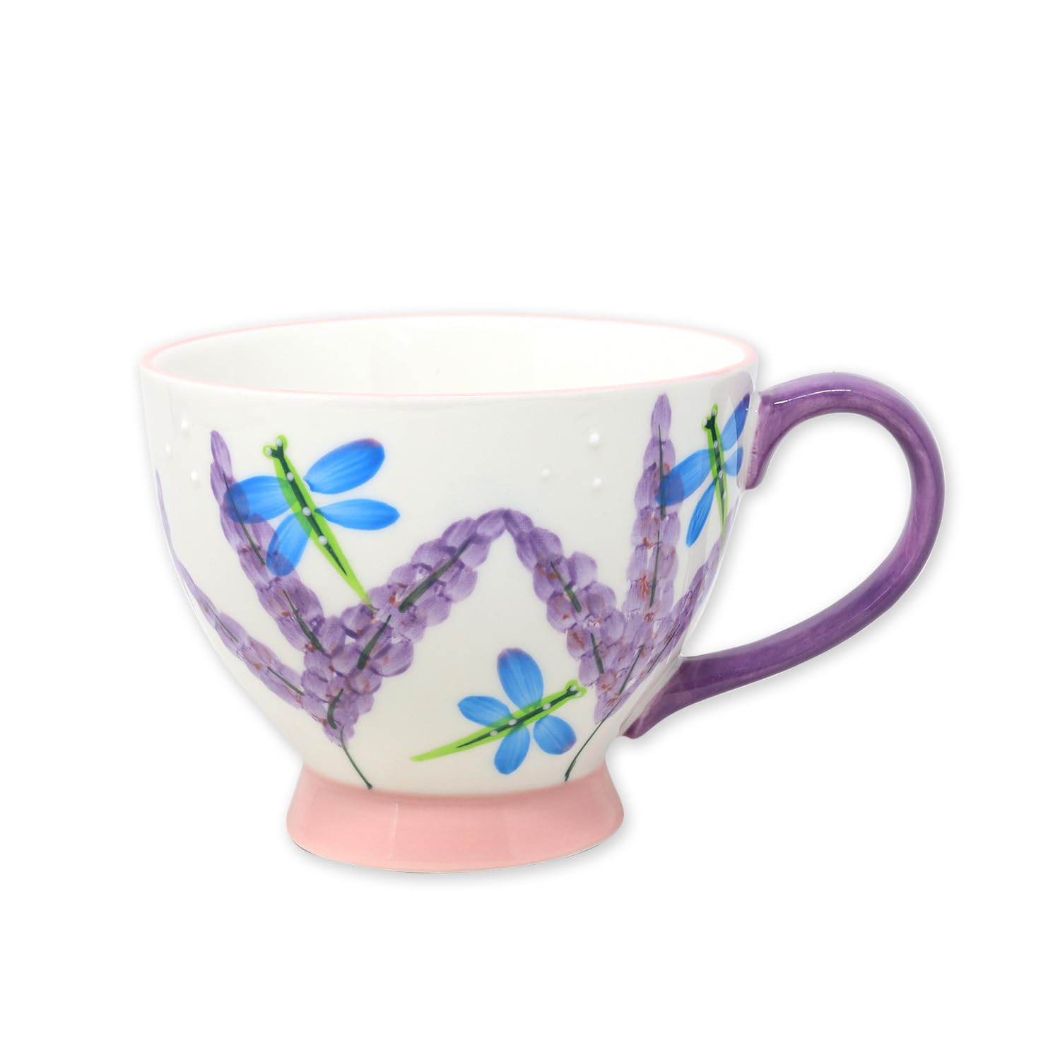 Lesser & Pavey Ceramic Teacup Footed Mug | The Leonardo Collection Footed Mug for Tea & Coffee | Dragonfly Coffee Mug & Tea Cups for Home, Office or Shops - Lynsey Johnstone