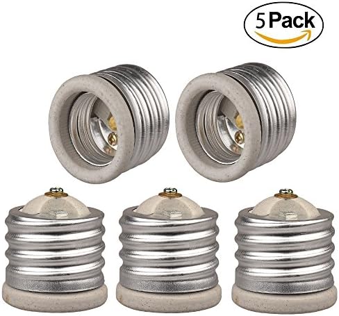 Onite 5PCS E39 to E26 Light Bulb Adapter for Antique Floor Lamp Mogul Socket, (Compatible with E40 to E27), Change Out the "GUTS" From the Current Mogul Base to Medium Base