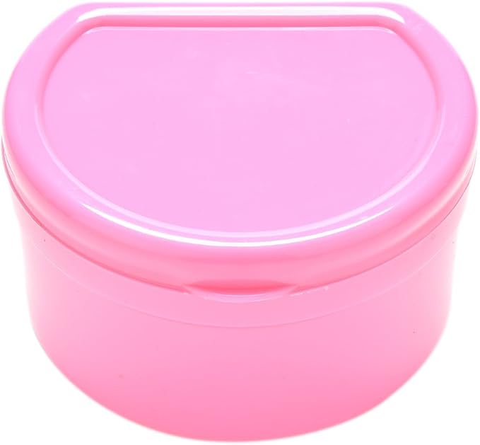 Attractive beauty Pink Dentures Retainer Box Plastic False Teeth