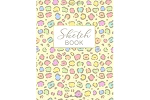 Sketch Book: Pastel Cheetah Print Blank Notebook / Journal for Drawing, Sketching, Doodling & Writing for Adults, Girls, Teens & Kids - 120 Pages, Blank Paper, Large Size 8.5" x 11"