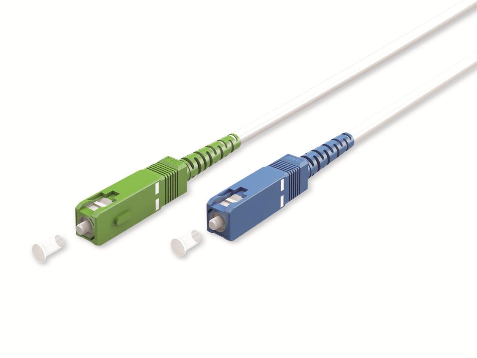 goobay 59622 Fibre Optic Cable (FTTH) / Singlemode (OS2) Simplex/SC APC (8°) Male to SC-UPC (8°) Male/Fibre Optic Cable / 10 m