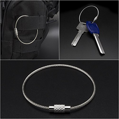 Stainless Steel Wire Keychains 1.5mm 6.0 Inches Aircraft Cable Key Ring