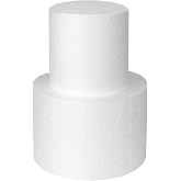 2-Tier Foam Cake Dummies 4" &amp; 6", White Styrofoam Fake Cake Set | 8 inch Tall Total,Ideal for Wedding, Birthday, and Display,Durable Styrofoam, Reusable for Decorating Practice