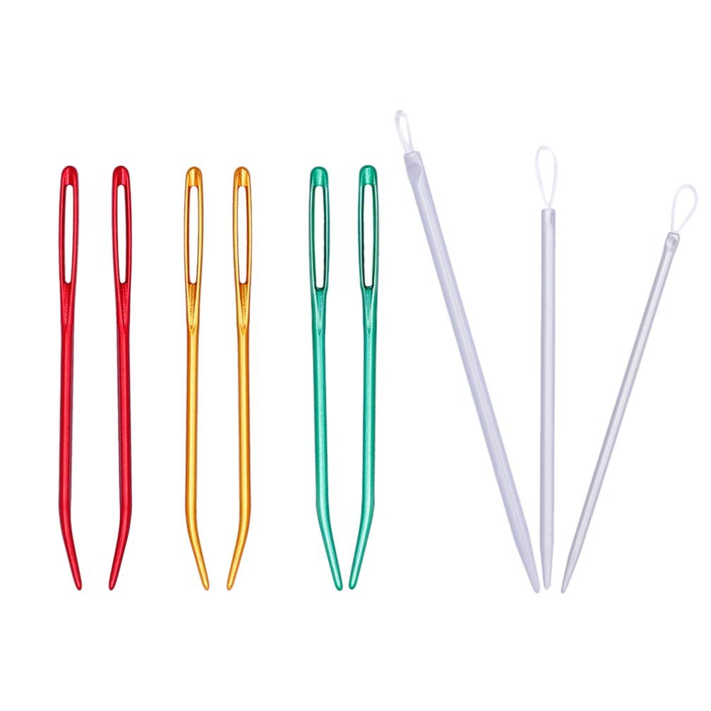 Healifty 9pcs Bent Tip Tapestry Needles Bent Embroidery Needles Large Eyes Darning Yarn Needles Sewing Needles for Knitting Crochet