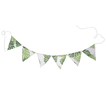 Amazon Com Bestoyard Rainforest Green Leaves Flags Bunting Summer