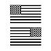 USA Subdued Single Color American Flag 50 Stars 2 Vinyl Die-Cut Decals - Includes Standard and Reversed Designs - Small - Black