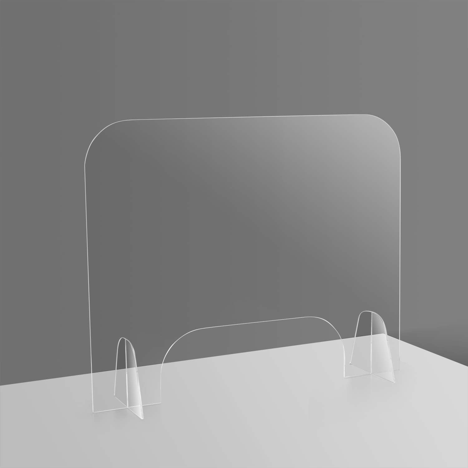MACHINELINK Plexiglass Barrier for Counter 30x24 inch, Acrylic Plastic Shield Sneeze Guard for Desk, Plexiglass Shield for Office,Retail Store,School, Easy Assemble: Kitchen & Dining