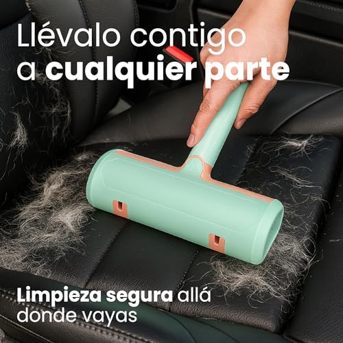 6 in 1 Reusable Pet Hair Remover Roller – Hair Remover for Dogs and Cats – for Sofas, Clothes and Cars – Ideal for Daily Cleaning and Travel – Washable Dustproof Brush Without Refills